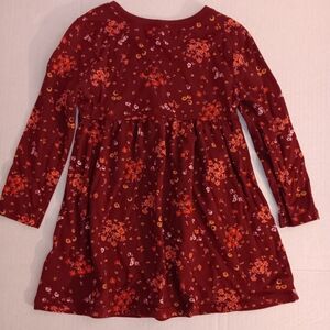 Old Navy Toddler Floral Long Sleeve Dress  Orange Yellow Deep Red